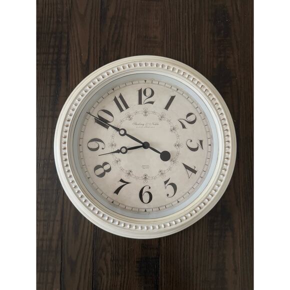 Mainstays 15.5” Round Antique White French Country Analog Wall Clock - Picture 1 of 8